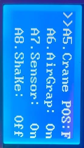 Ekran 3 opcije menija A (osnovna podešavanja) mašine za kandžu.