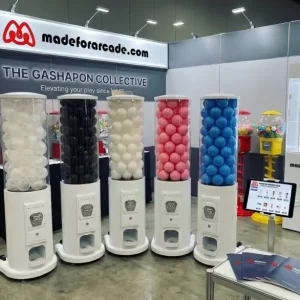 Torre dispensadora manual de cápsulas – Máquina Gashapon elétrica NoN para eventos e promoções