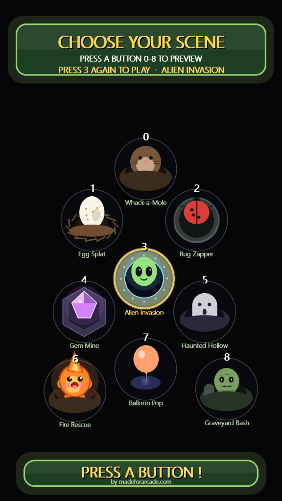 whack a mole style event game "tap in time" personalized