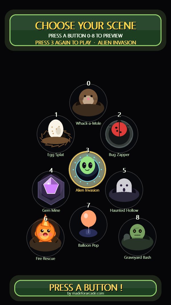 whack a mole style event game “tap in time” personalized
