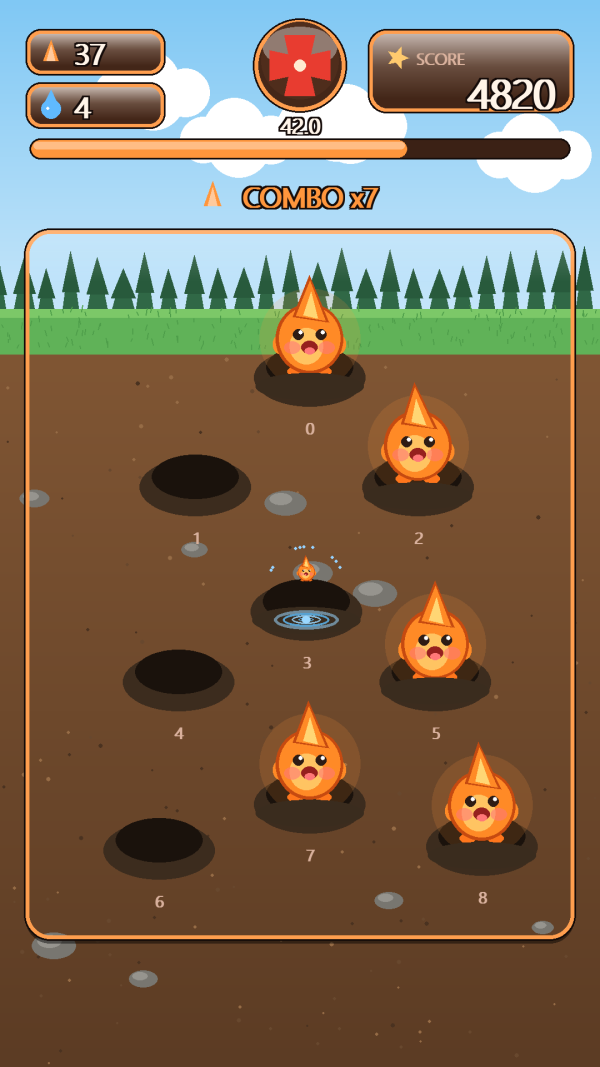 whack a mole style event game “tap in time” personalized