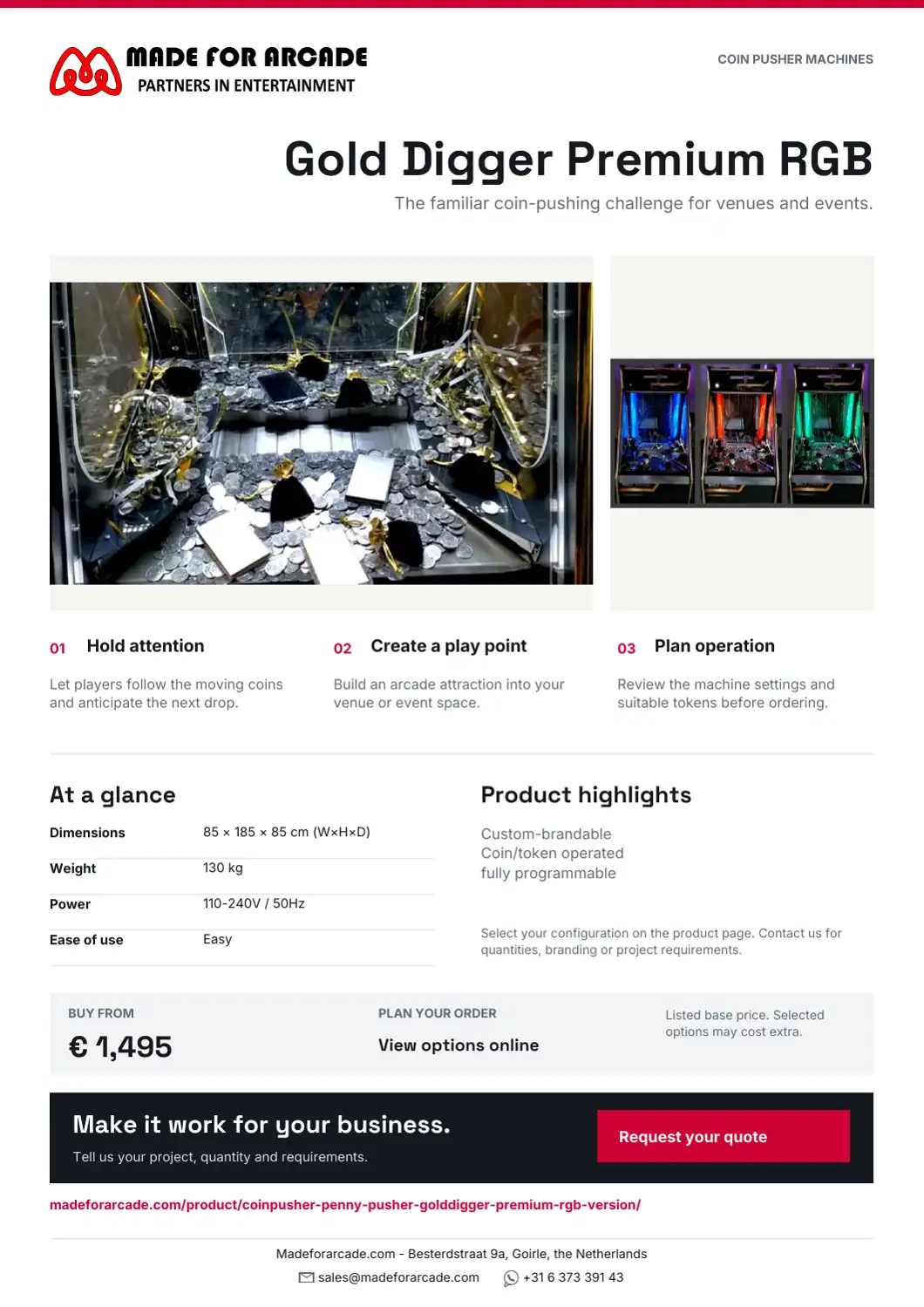 Gold Digger Premium RGB - one-page product flyer